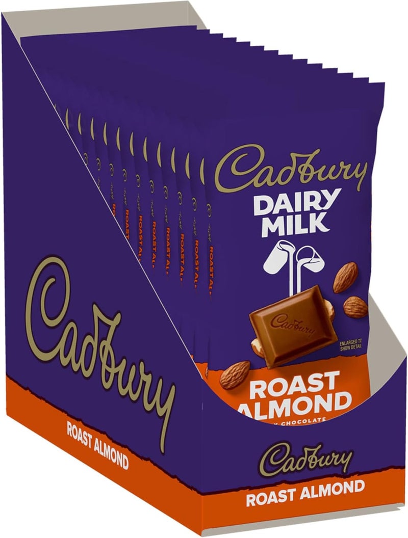 Cadbury شوكولاتة كادبوري دايري ميلك بالحليب مع اللوز المحمص، 3.5 أونصة (14 قطعة) - Image 3